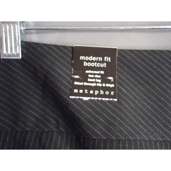 Metaphor Modern Fit Bootcut Black Pinstripe Trouser Pant 8 Average New - Picture 3 of 8